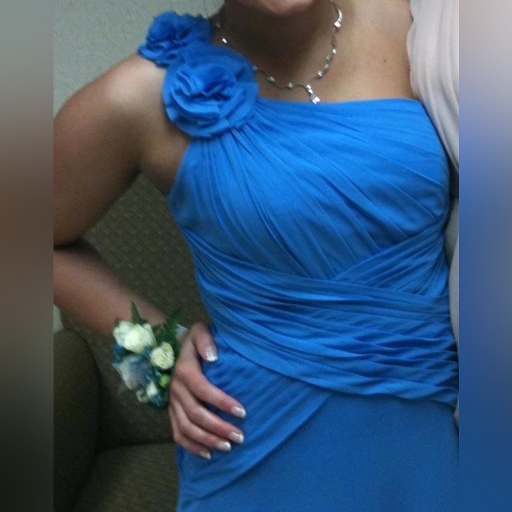 David’s Bridal Dress Cornflower Blue Size 14
